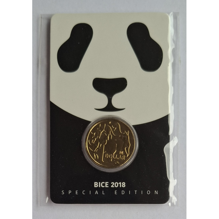 2018 + 2019 'BICE' $1 Special edition PANDA carded coin set