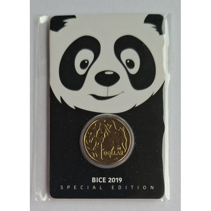 2018 + 2019 'BICE' $1 Special edition PANDA carded coin set