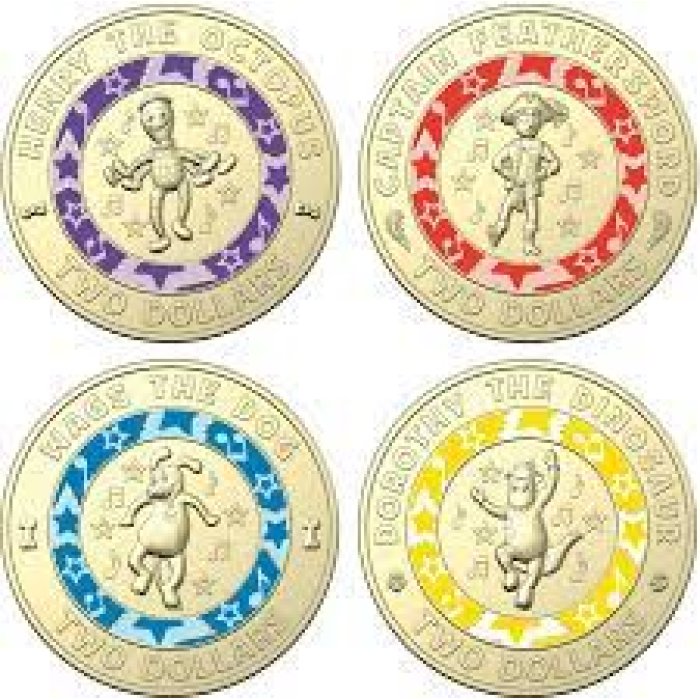 4x 2021 WIGGLES COINS - CIRCULATED SET