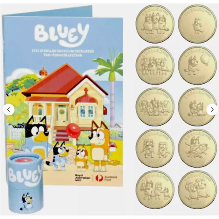 2024 Bluey $1 10x Coin Tube & Folder - Sealed UNC