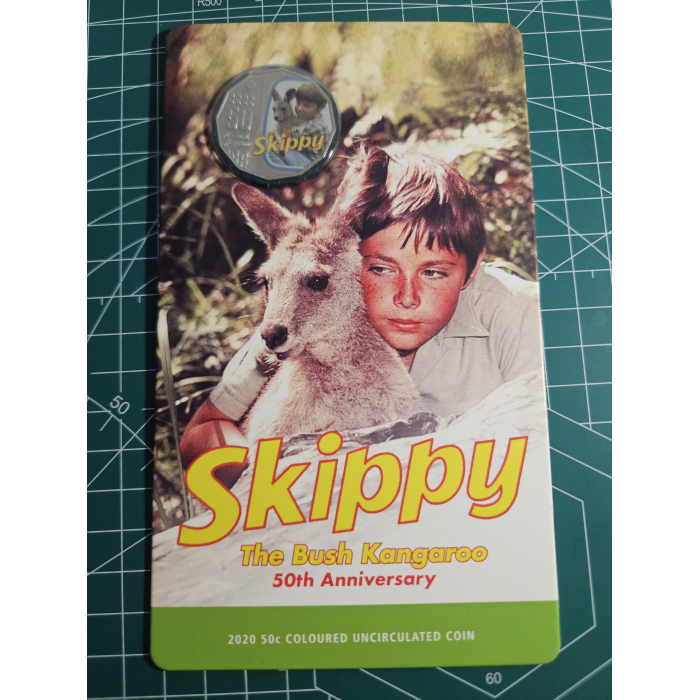 SKIPPY..! Carded 50 cent coin