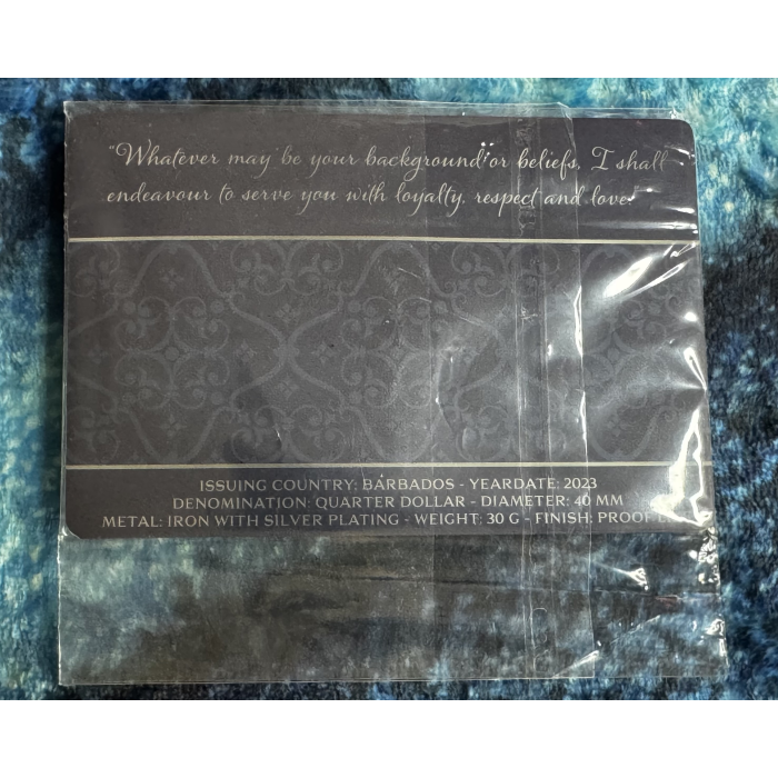 2023 King Charles Coronation Silver-plated Coin - Barbados Quarter Dollar 