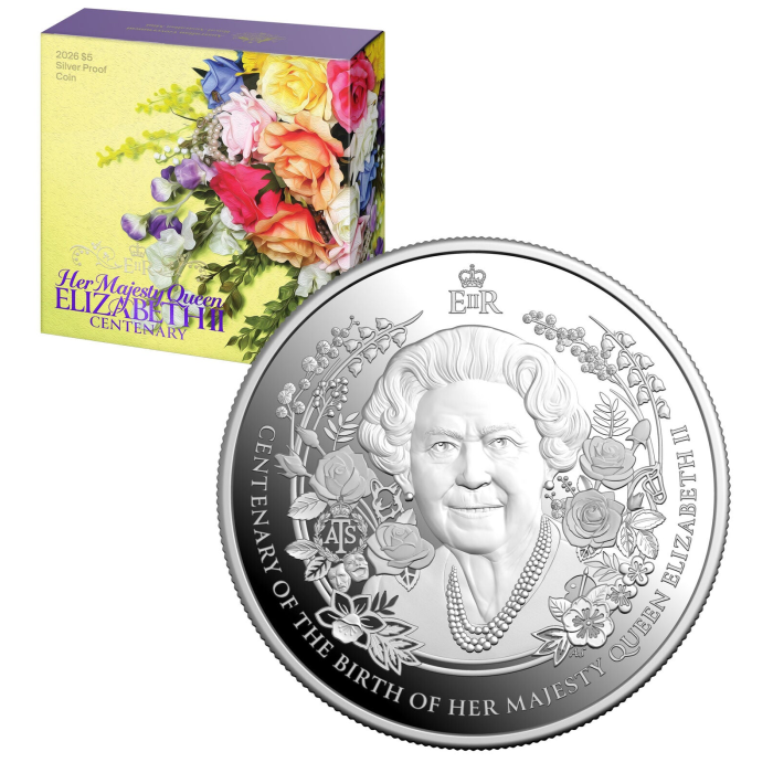 2026 $5 HM Queen Elizabeth II Centenary of Birth 1oz Silver Proof Coin