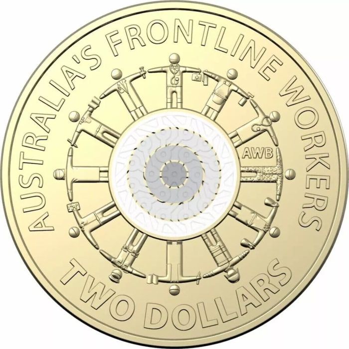 Frontline Workers 2022 Two Dollar $2 Coloured Coin Australia Rare Front Line UNC