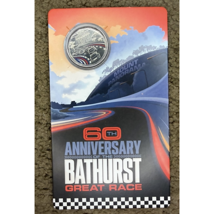2023 50c Bathurst 1000 60th Anniversary Coloured Coin in Card – RAM Uncirculated
