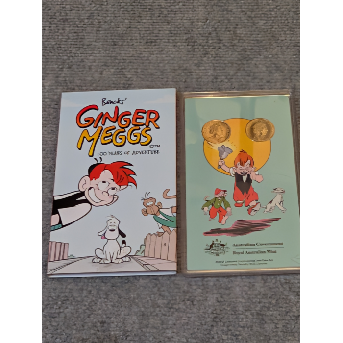 2021 - 100th anniversary of Ginger MEGGS - Coloured $1  - 2 coin set RAM issue