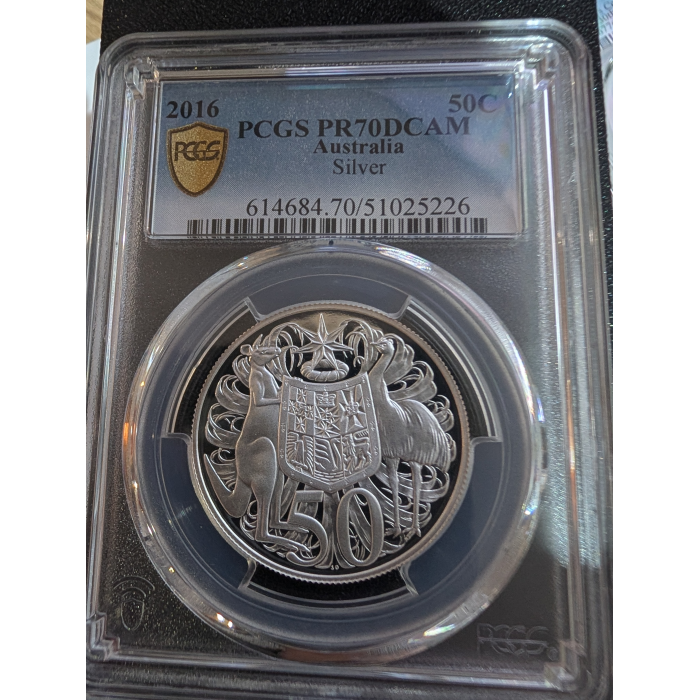 2016 50c Round Coat of Arms PR70 Top Pop 1965 mintage Top Pop #007 