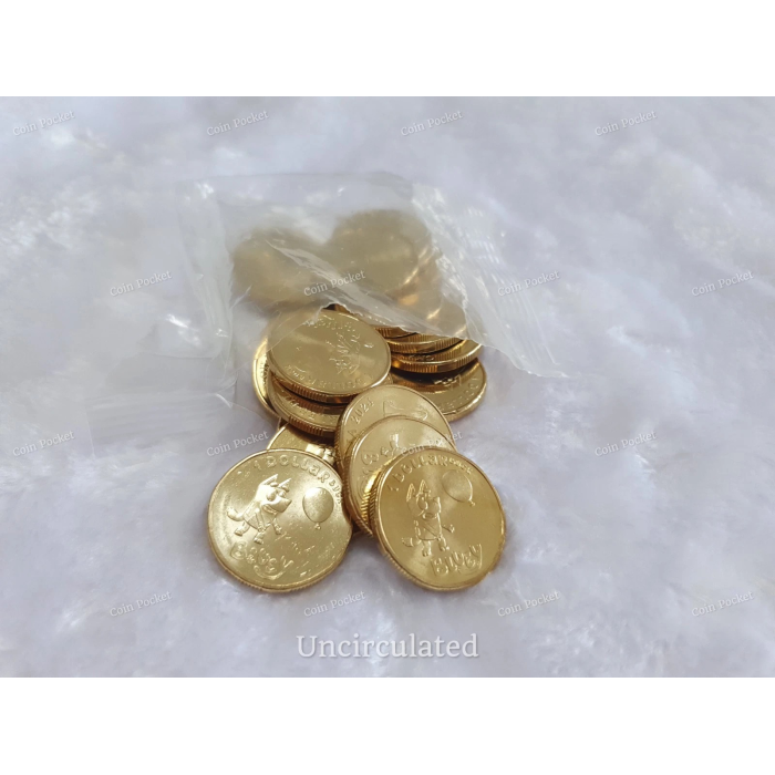 Bluey Bingo Set of 2 One Dollar Coins Rare Dollarbuck Dog Blue $1 Australia UNC