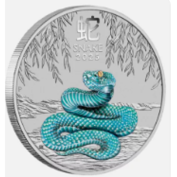 2024 SYDNEY EXPO ANDA SPECIAL -2025 YEAR OF THE SNAKE 1/4 Oz SILVER COLOURED 25c