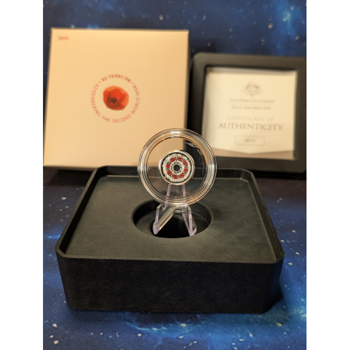 2025 $2 'C' Coloured Fine Silver Proof Coin 80th Anniversary WWII -