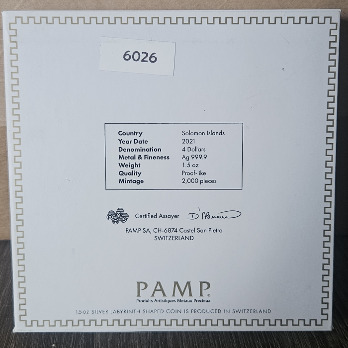 2021 PAMP Minotaur Labyrinth of Crete 1.5oz silver maze coin 