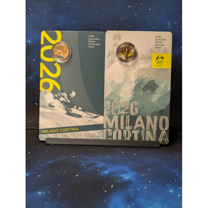 2 Coin Set AUSTRALIA 2026 $1 WINTER OLYMPICS & PARALYMPIC COINS COLOUR UNC COINS