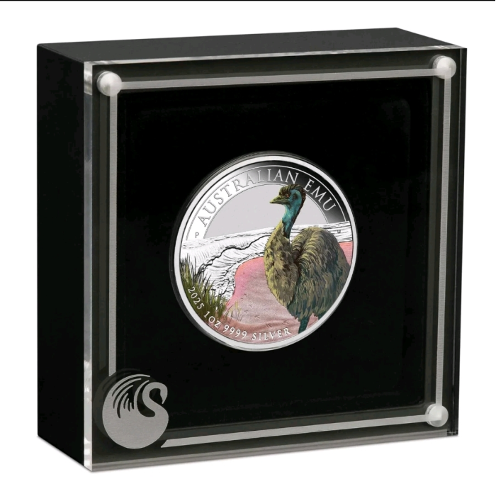 Perth Mint Emu 1 oz Silver 2025 Coloured Coin