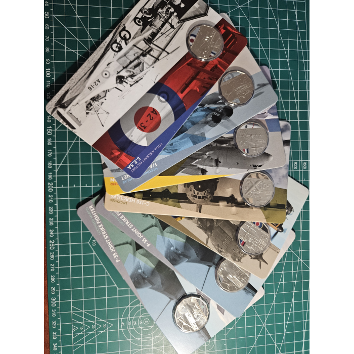 Aeroplanes ✈️ carded coins 50 cents, history