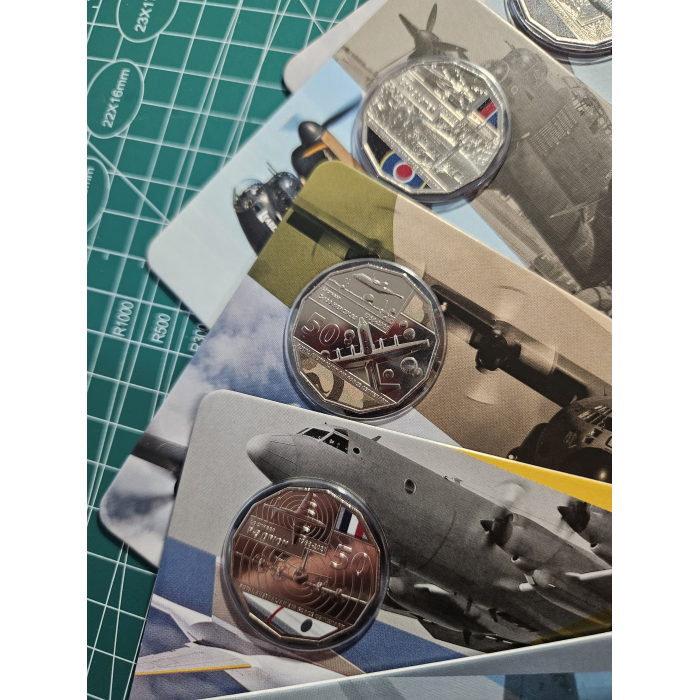 Aeroplanes ✈️ carded coins 50 cents, history