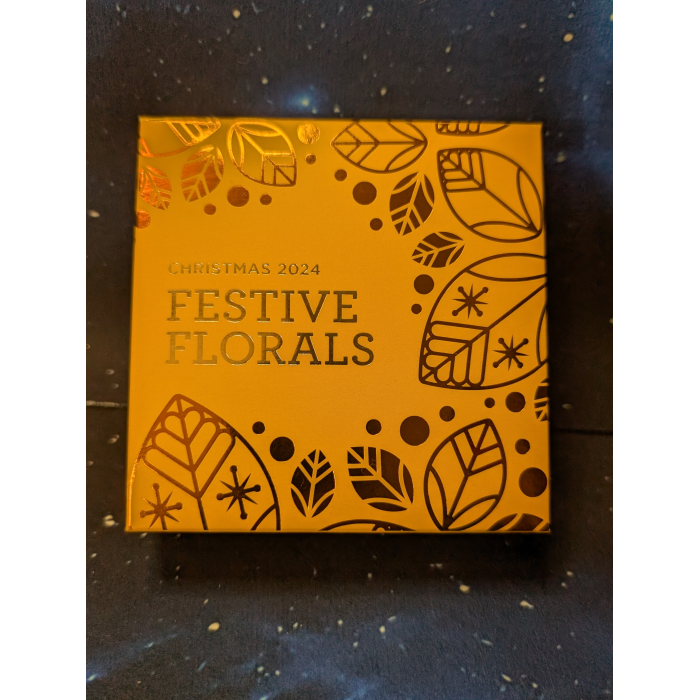 CHRISTMAS 2024 FESTIVE FLORALS 50c COLOURED FINE SILVER PROOF COIN