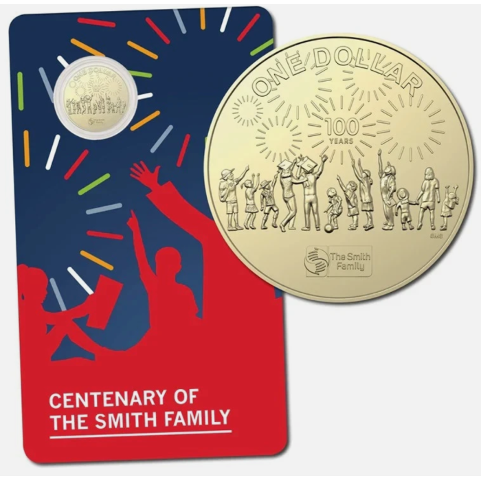 2022  $1  CENTENARY OF THE SMITH FAMILY CARDED COIN