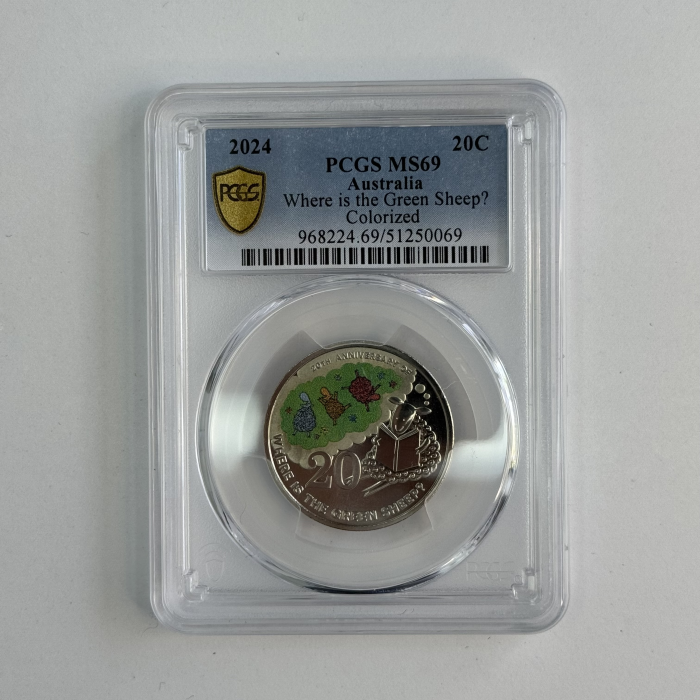 2024 WHERE IS THE GREEN SHEEP 20 CENT PCGS GRADED MS69