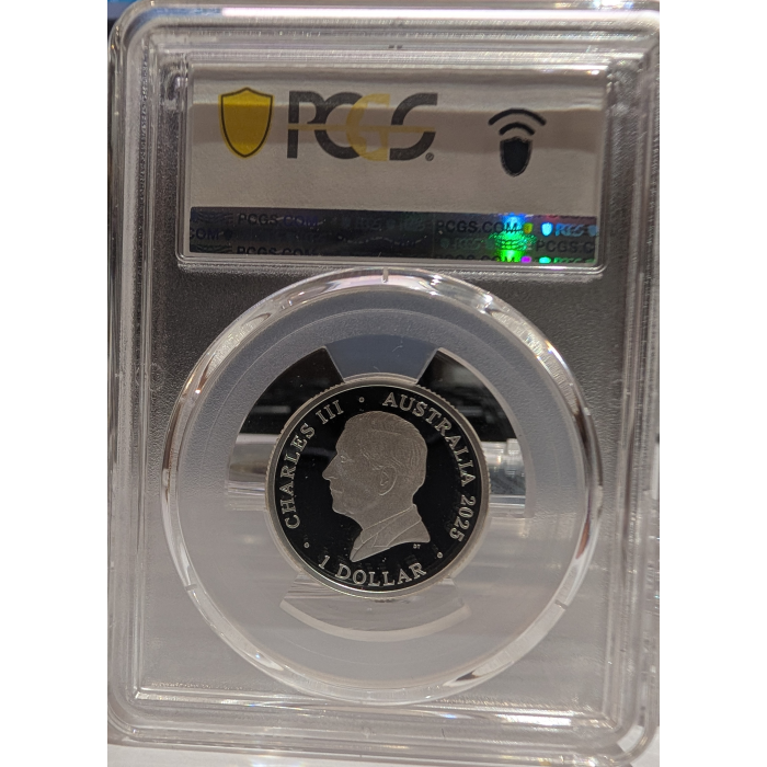 2025-C 60th Anniversary Royal Australian Mint Ag $1 C Mintmark #002