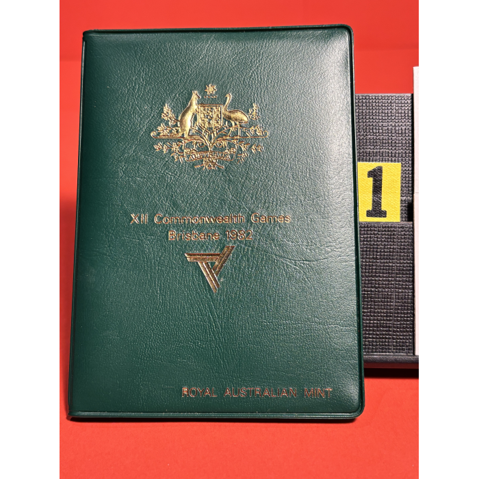 1982 Year Set - Green Wallet UNC Coins have been transferred into 2x2s  #1