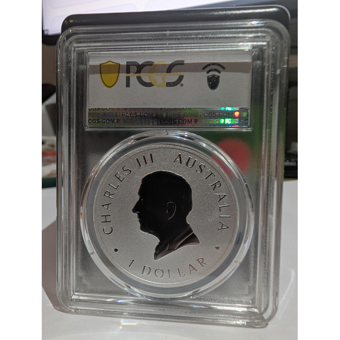 2025-P Koala Ag $1 PCGS MS70 Colourised ANDA BRISBANE Money Expo #001