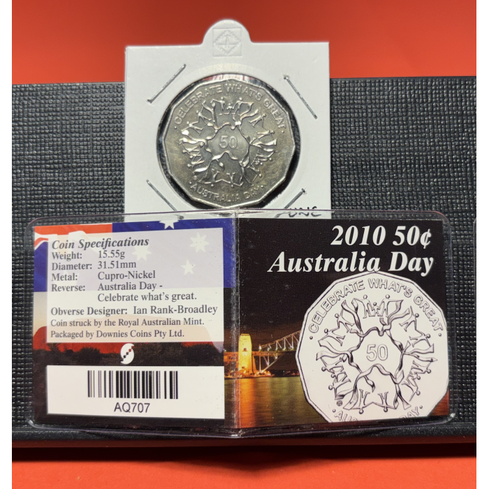  2019 50c AUSTRALIA DAY  Uncirculated with Collectable Sherwood Flip