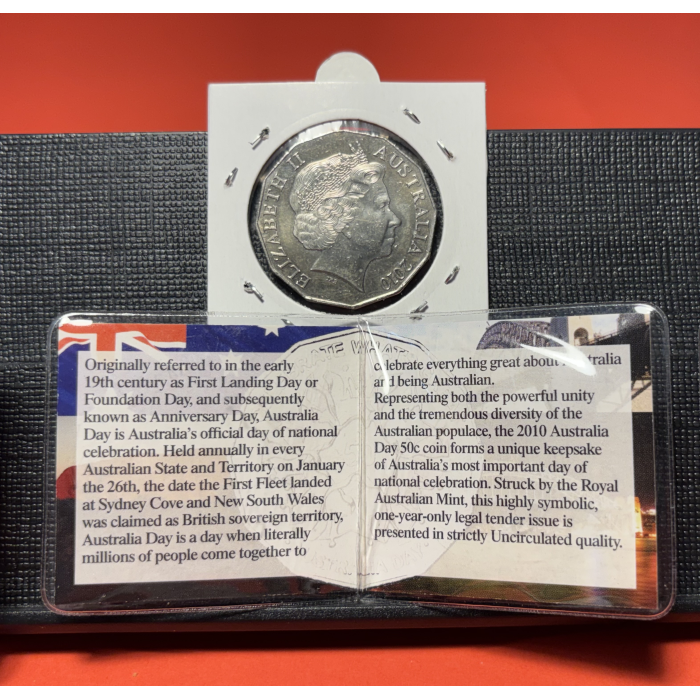  2019 50c AUSTRALIA DAY  Uncirculated with Collectable Sherwood Flip