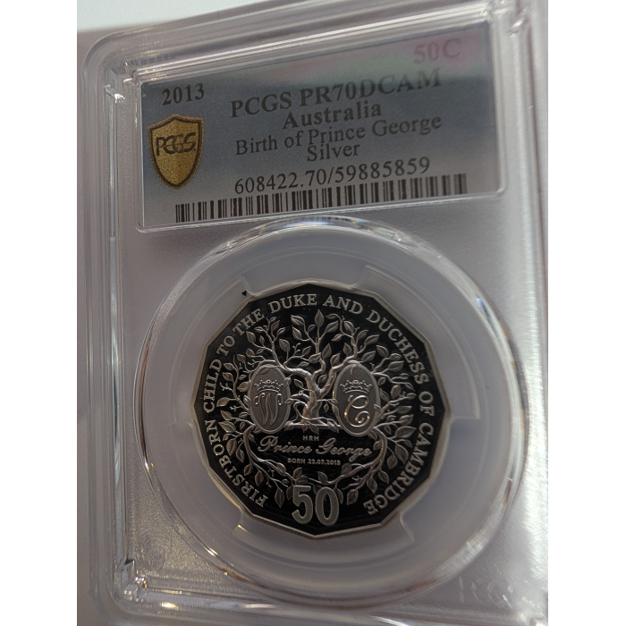 2013 50c Silver Birth of Prince George Ag PCGS PR70  