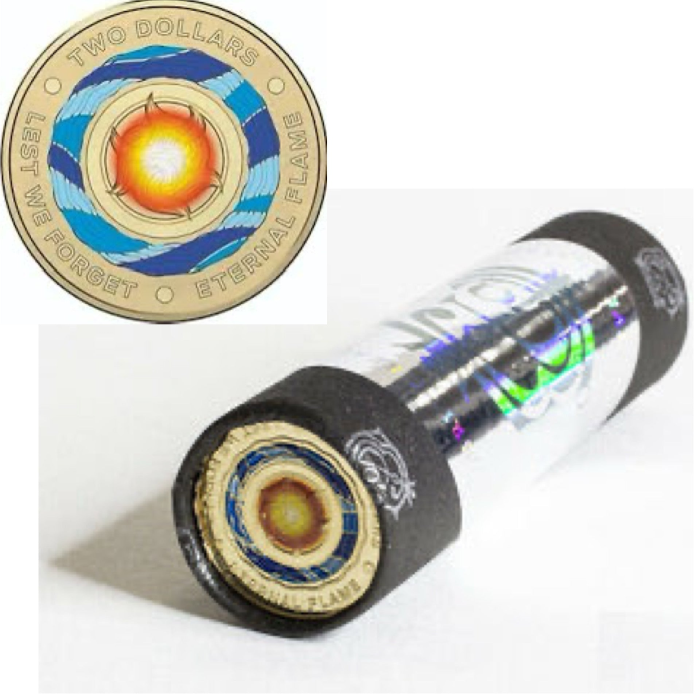 2018 $2 Eternal Flame Cotton & Co Roll – Includes Protective Tube & Sticker