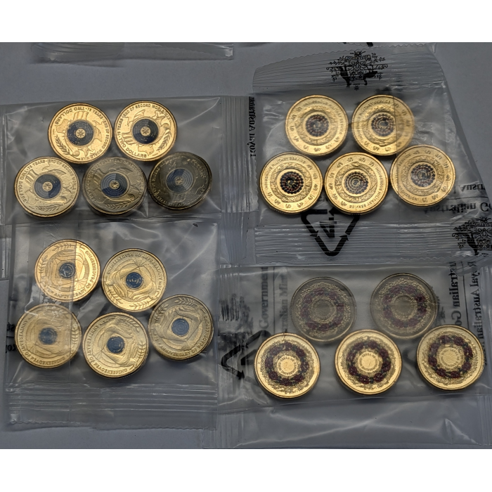 2019-25 $2 (8) Five Coin RAM Sachets - Emergency Services & War/Remembrance Mix