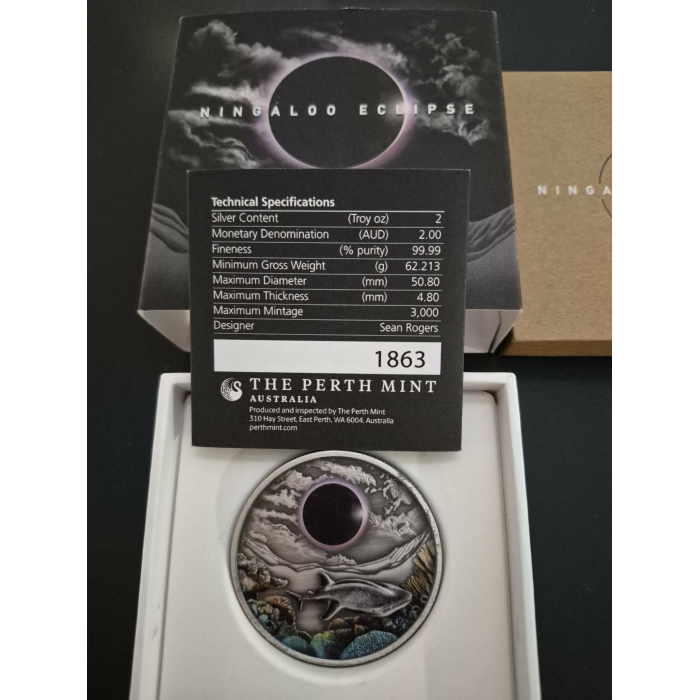 2023 2oz Ningaloo Eclipse Silver Antique Coloured 