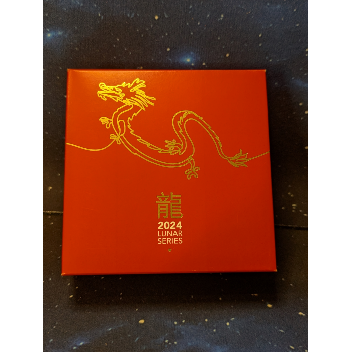2024 Australia $5 Dollar Lunar New Year Of Dragon 1 Oz Silver Proof Domed Coin