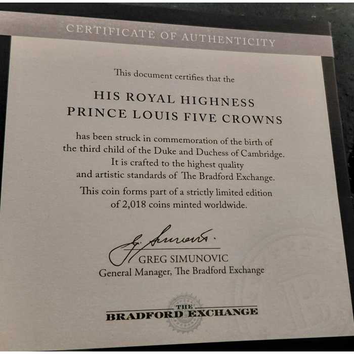This ones for "Royal collectors"  HRH Prince Louis (birth)