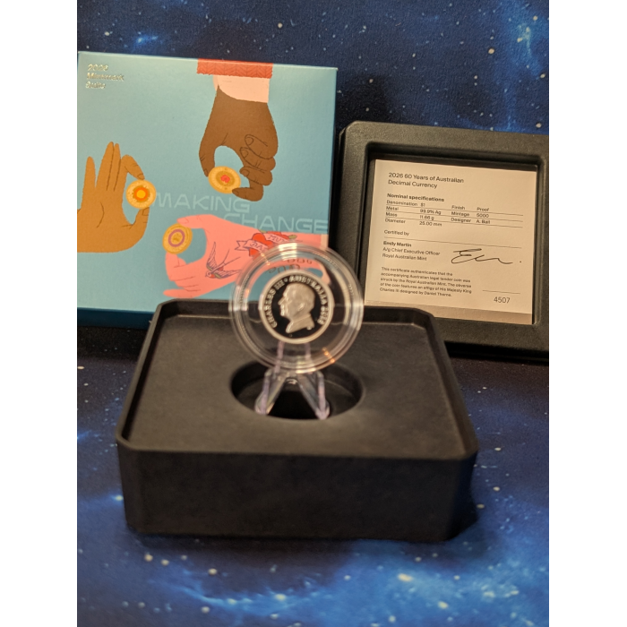 2026 $1 60TH ANNIVERSARY OF DECIMAL CURRENCY 'C' MINTMARK SILVER PROOF