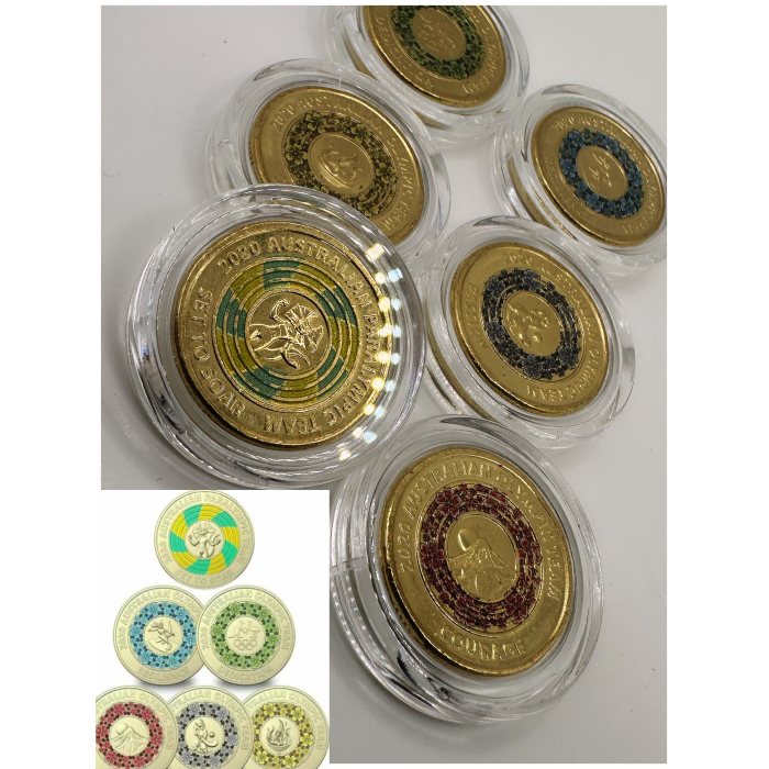 6x UNC Tokyo Olympics $2 Coins - In Lighthouse Capsules (Full Set)