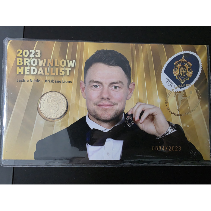 2023 BROWNLOW MEDALLIST Lachie Neale - Brisbane Lions $1 PNC (2023 Issue 20AFL)