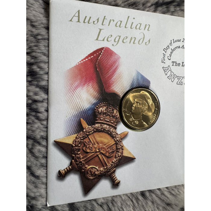 2000 PNC 1st day issue Last Anzacs $1 coin and  4 x 45c stamps 