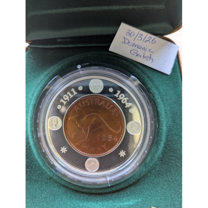 2004 56 GRAM SILVER PROOF {99.9%} AUSTRALIA 40TH ANNIVERSARY OF LAST PENNY