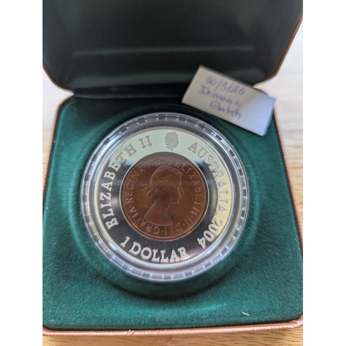 2004 56 GRAM SILVER PROOF {99.9%} AUSTRALIA 40TH ANNIVERSARY OF LAST PENNY