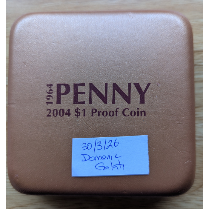 2004 56 GRAM SILVER PROOF {99.9%} AUSTRALIA 40TH ANNIVERSARY OF LAST PENNY