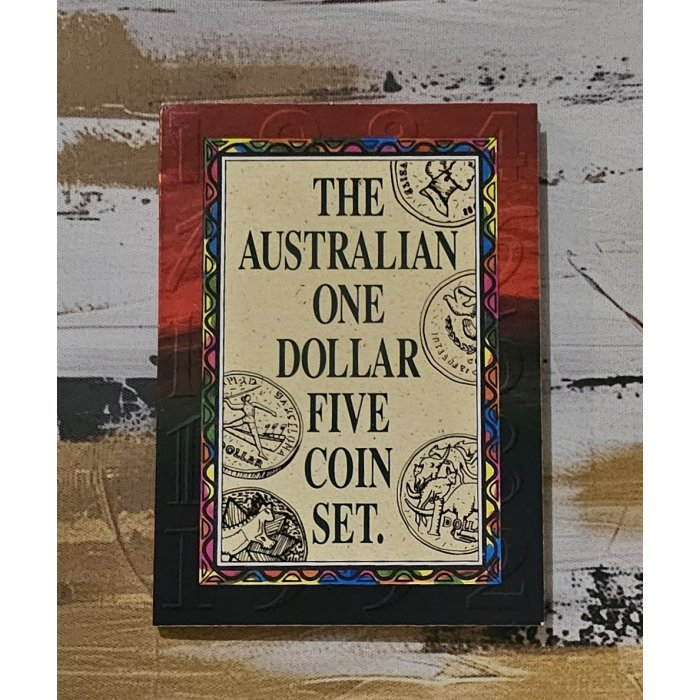 The Australian One Dollar Five Uncirculated Coin Set - 1984 to 1992