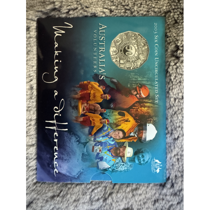 2003 RAM Australian Volunteers Uncirculated 6 coin Mint year set 