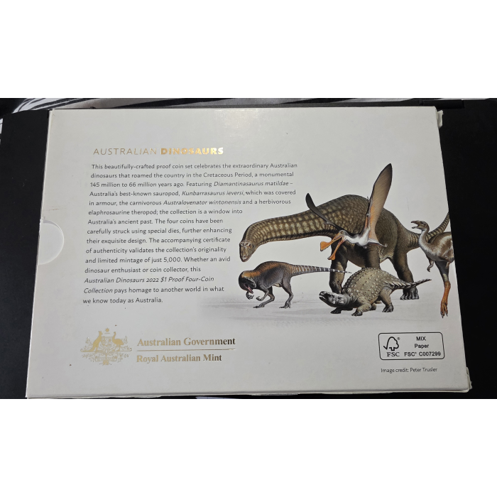 2022 Australian Dinosaurs- $1 Proof Four Coin Collection 