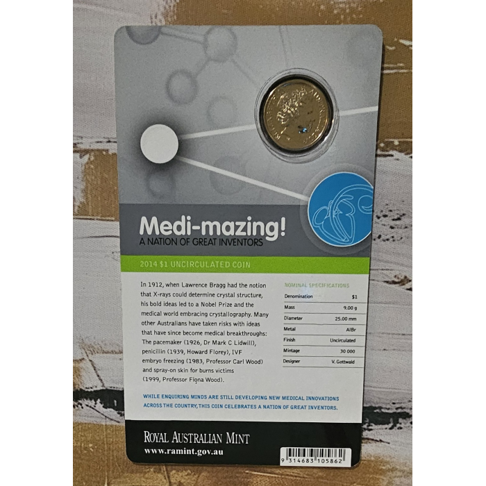2014 $1 Medi-mazing! Uncirculated Carded Coin