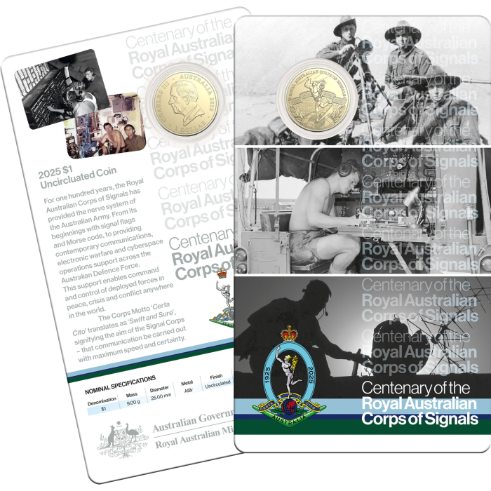 ROYAL AUSTRALIAN MINT - CENTENARY OF ROYAL AUSTRALIAN CORPS OF SIGNALS | 2025 $1