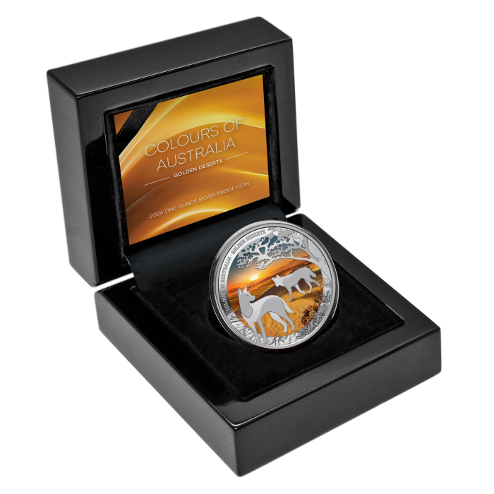 2026 Colours of Australia: Golden Deserts 1oz Silver Proof Coin