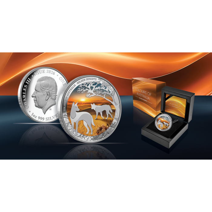 2026 Colours of Australia: Golden Deserts 1oz Silver Proof Coin