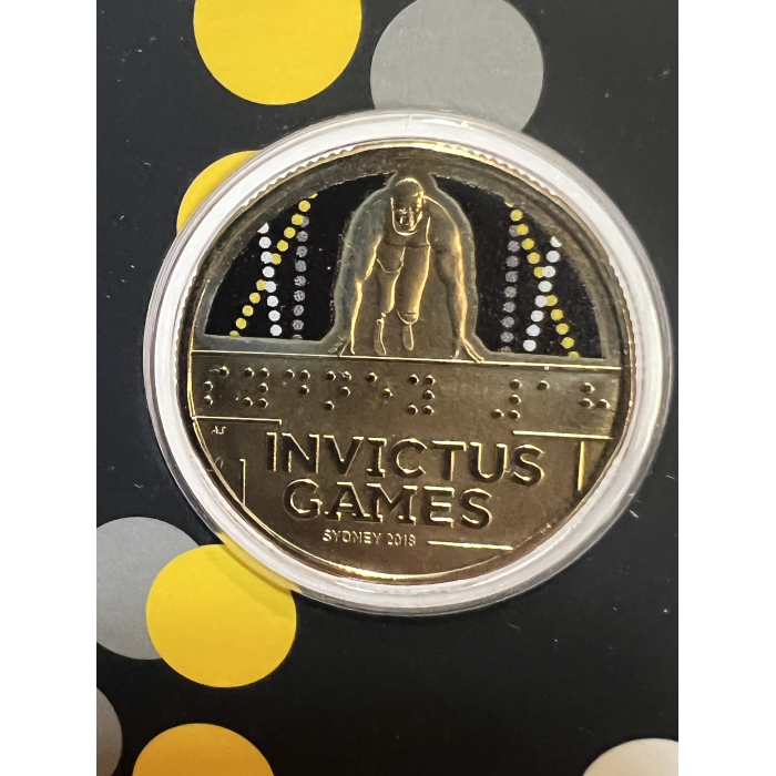 Invictus Games 2018 coloured one dollar coins uncirculated on card