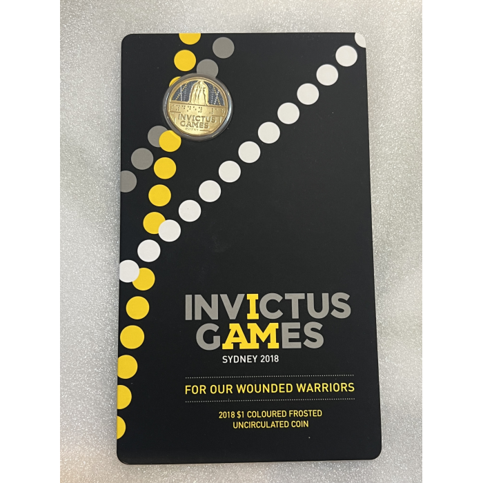 Invictus Games 2018 coloured one dollar coins uncirculated on card
