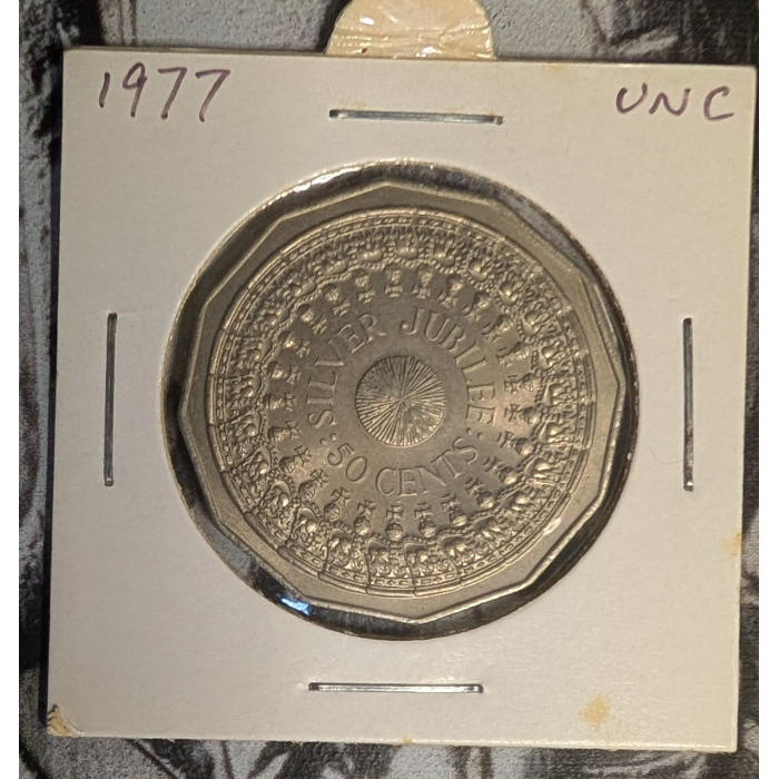 Uncirculated 50c  x 3 Charles and DI, silver Jubilee and Comm Games